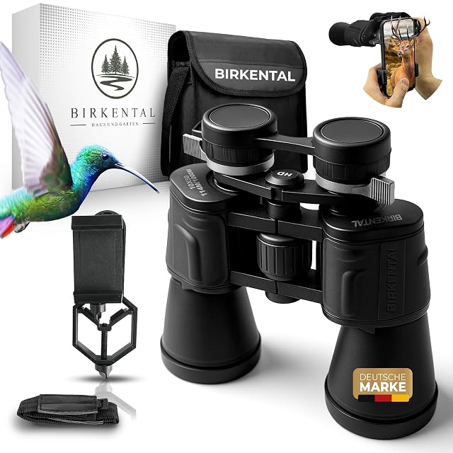Prismáticos Birkental 10x50 negros con anillas oculares giratorias