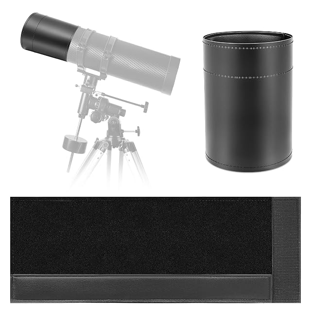 Parasol antirrocío flexible Astromania enrollado en un tubo de telescopio