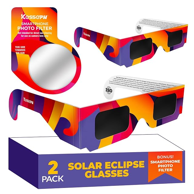Gafas de eclipse Kesseph con filtro solar fotográfico para móvil