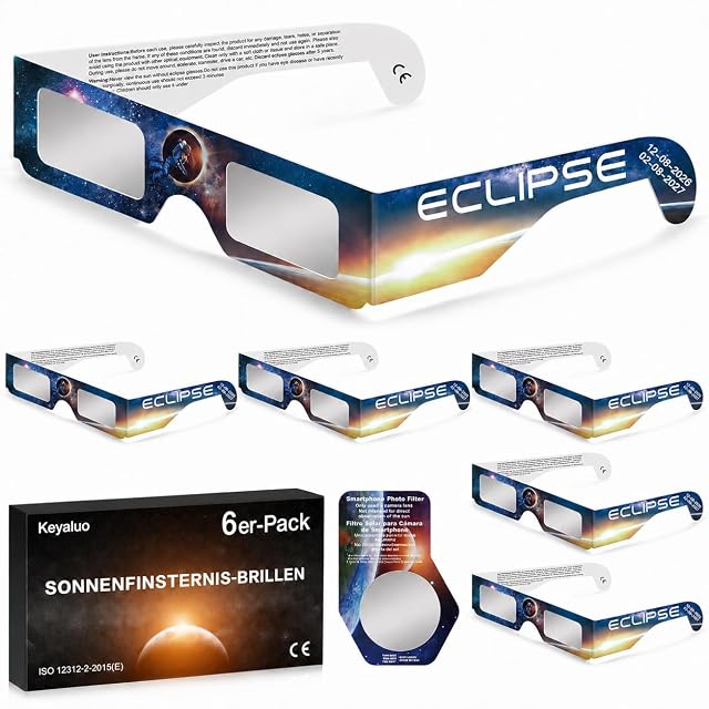 Gafas de eclipse Keyaluo en pack de seis