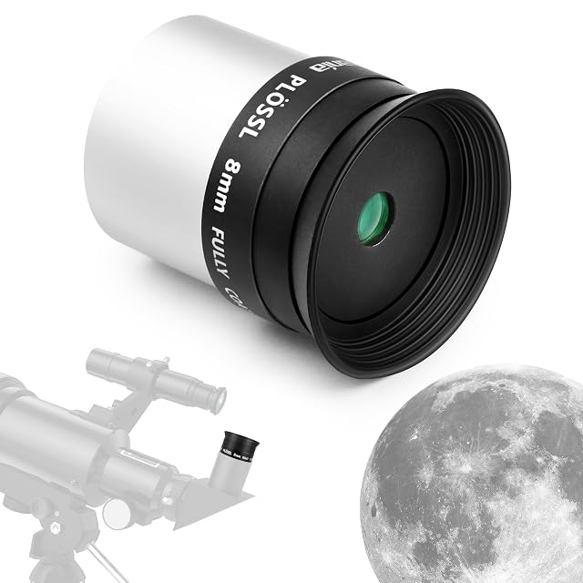 Ocular Plössl Astromania de 8 mm con ojera de goma abatible