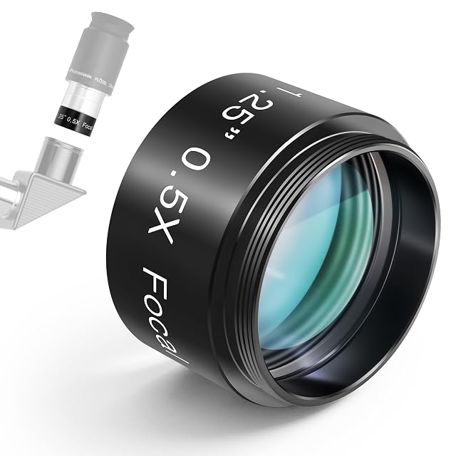 Reductor de focal Astromania 0.5x en carcasa anodizada negra