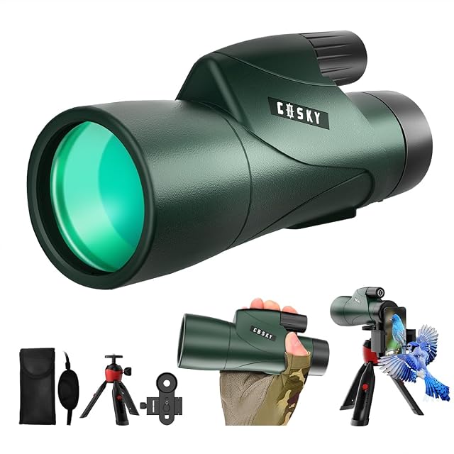 Monocular Gosky Piper 12×55 con su adaptador para móvil