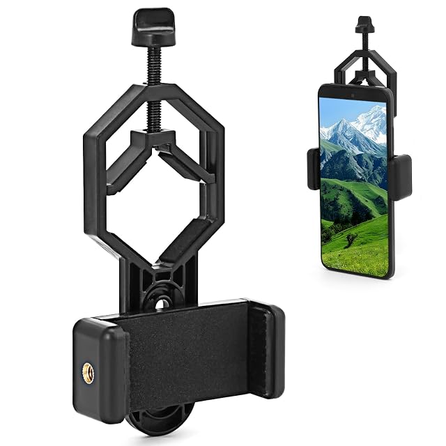Adaptador de móvil todo de metal QWORK para telescopio
