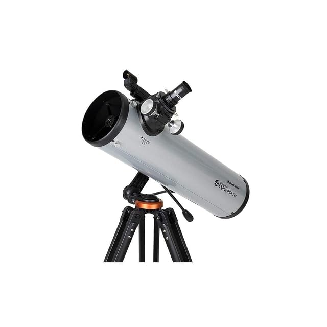 Celestron StarSense Explorer DX 130 con un móvil en su soporte