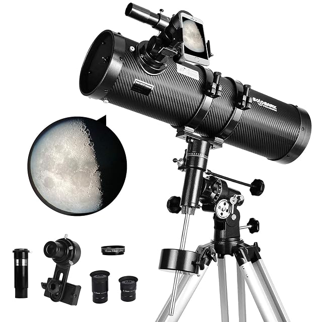 Reflector newtoniano SOLOMARK 130EQ sobre su montura ecuatorial alemana