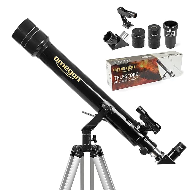 Refractor acromático Omegon AC 70/700 sobre su montura acimutal AZ-2