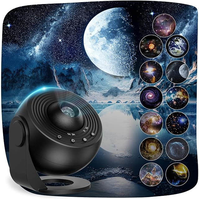 Proyector de galaxia Macchiatto con sus trece discos de proyección